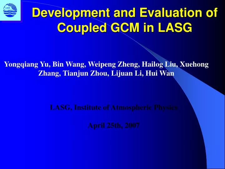 development and evaluation of coupled gcm in lasg