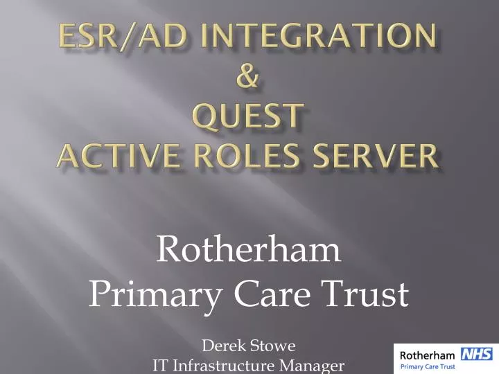 esr ad integration quest active roles server