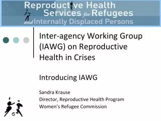 Inter-agency Working Group (IAWG) on Reproductive Health in Crises