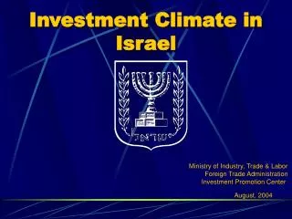 Investment Climate in Israel