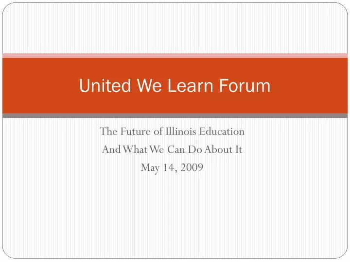 united we learn forum