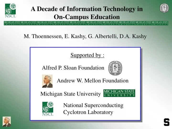 a decade of information technology in on campus education