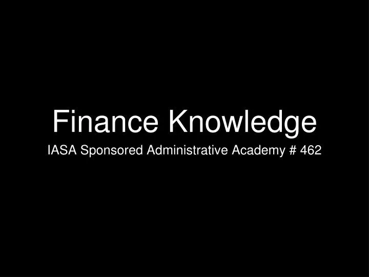 finance knowledge