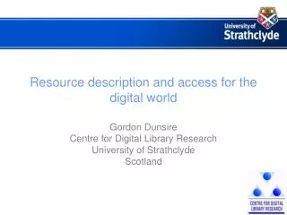 resource description and access for the digital world
