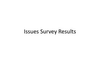 Issues Survey Results
