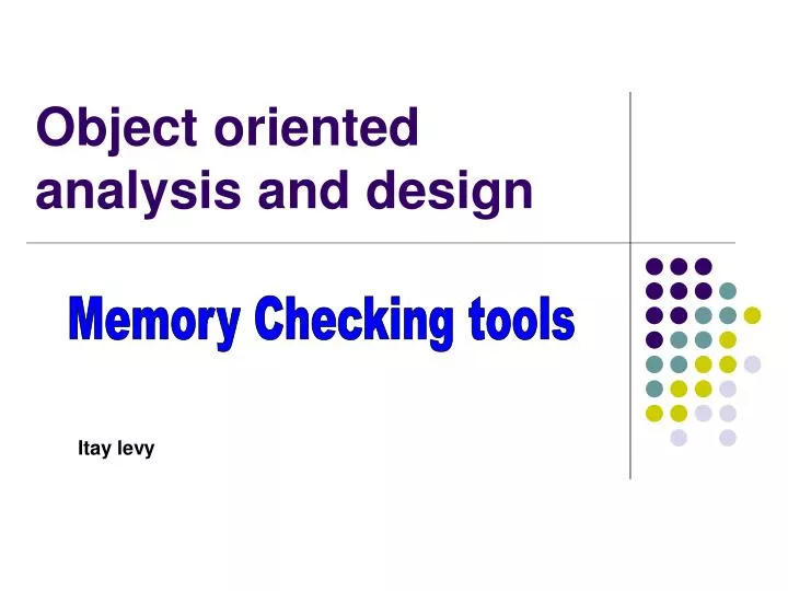 object oriented analysis and design