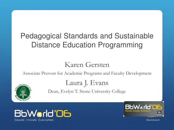 pedagogical standards and sustainable distance education programming