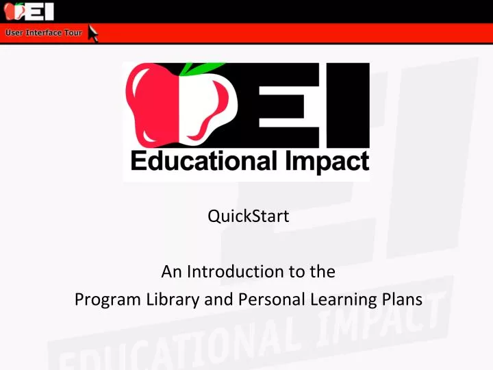 quickstart an introduction to the program library and personal learning plans