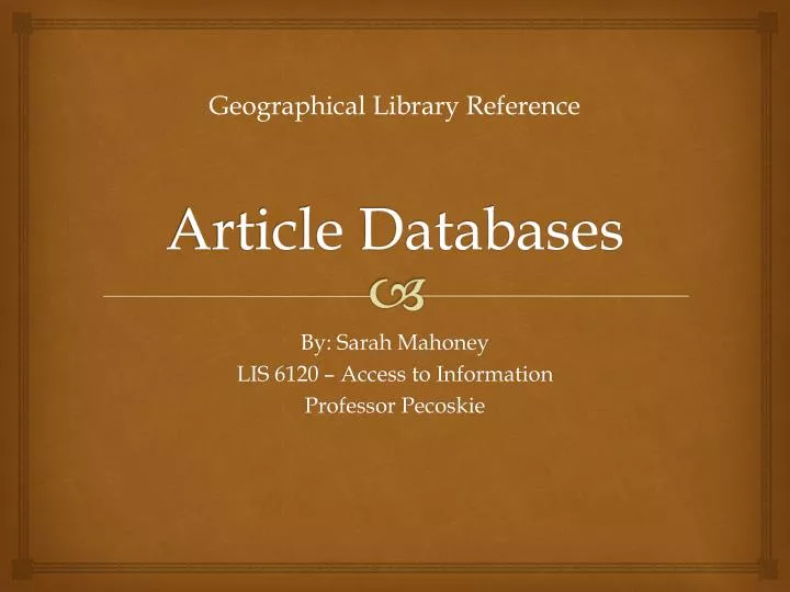 article databases