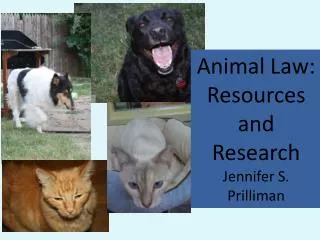 Animal Law: Resources and Research Jennifer S. Prilliman