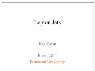 Lepton Jets