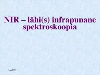 nir l hi s infrapunane spektroskoopia