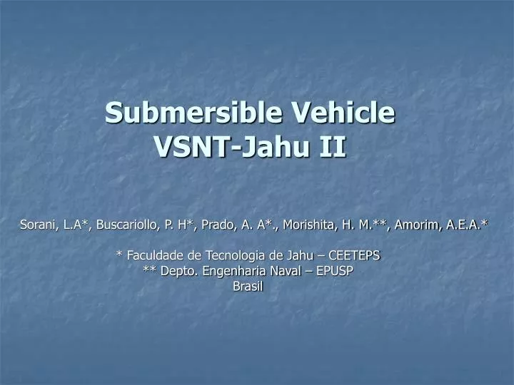 submersible vehicle vsnt jahu ii