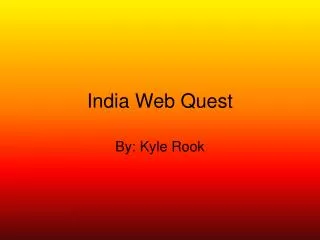 India Web Quest