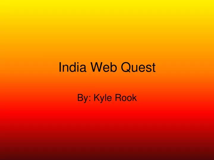 india web quest