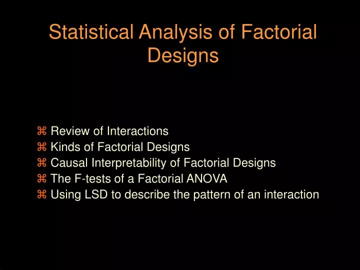 statistical analysis of factorial designs