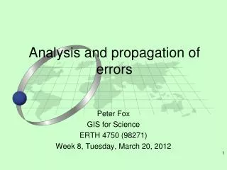 Analysis and propagation of errors