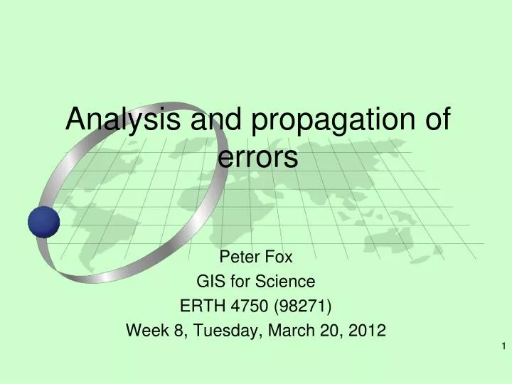 analysis and propagation of errors