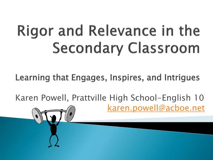 rigor and relevance in the secondary classroom