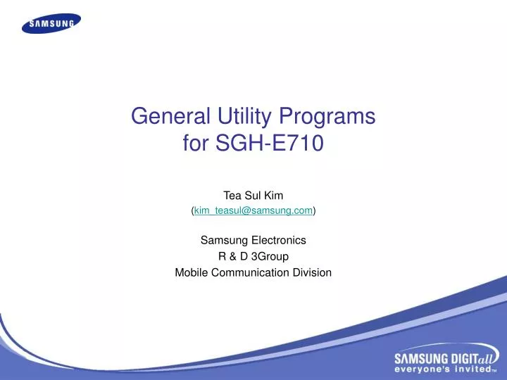general utility programs for sgh e710
