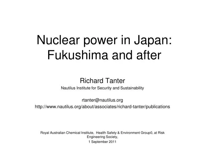 nuclear power in japan fukushima and after