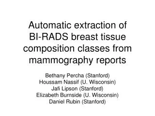 Automatic extraction of BI-RADS breast tissue composition classes from mammography reports