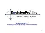 Leader in Marketing Analytics - slide 1