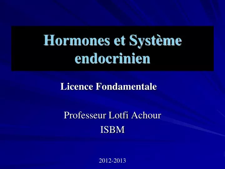 hormones et syst me endocrinien