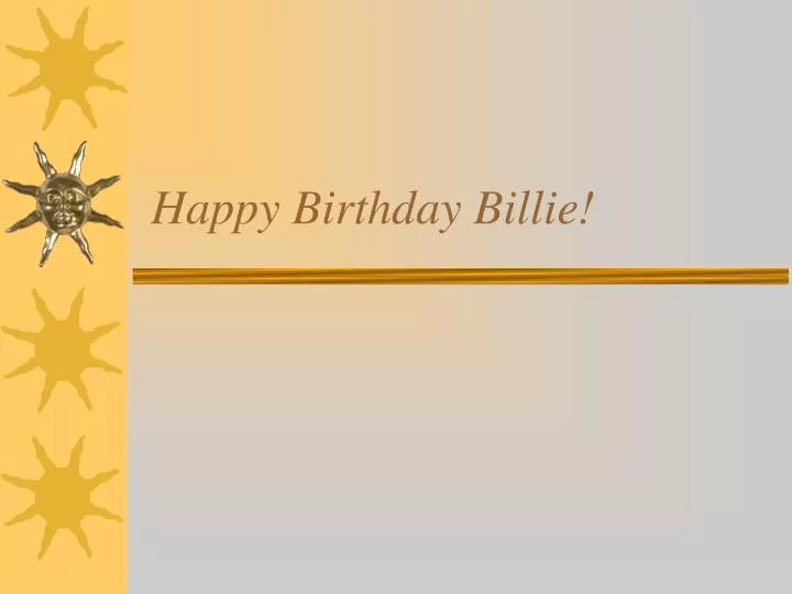 happy birthday billie