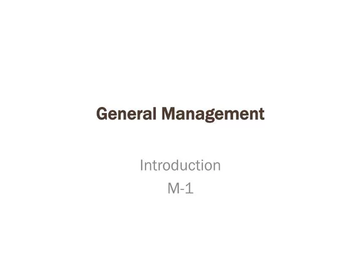 general management