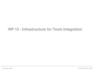WP 12 - Infrastructure for Tools Integration