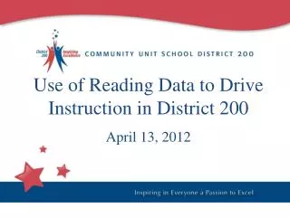 Use of Reading Data to Drive Instruction in District 200 April 13, 2012