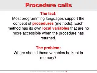 Procedure calls