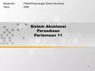 sistem akuntansi persediaan pertemuan 11