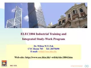 ELEC1804 Industrial Training and Integrated Study-Work Program