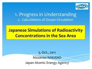 3, Oct., 2011 Masanao NAKANO Japan Atomic Energy Agency