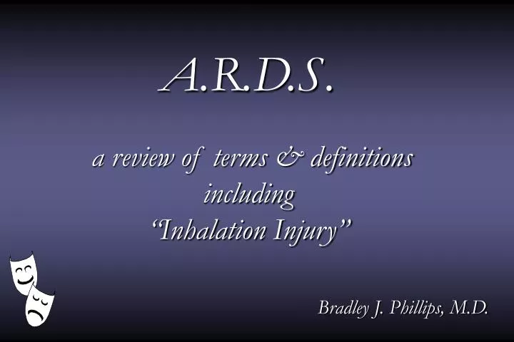 a r d s a review of terms definitions including inhalation injury