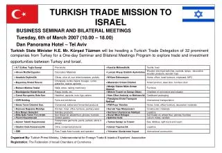 TURKISH TRADE MISSION TO ISRAEL