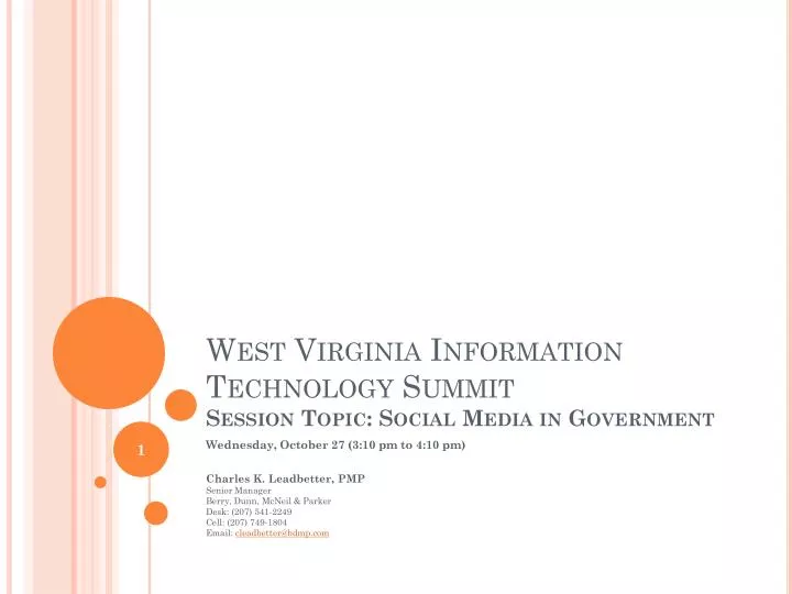 west virginia information technology summit session topic social media in government