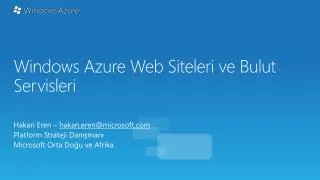 windows azure web site leri ve bulut servisleri