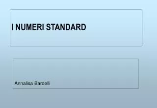 i numeri standard