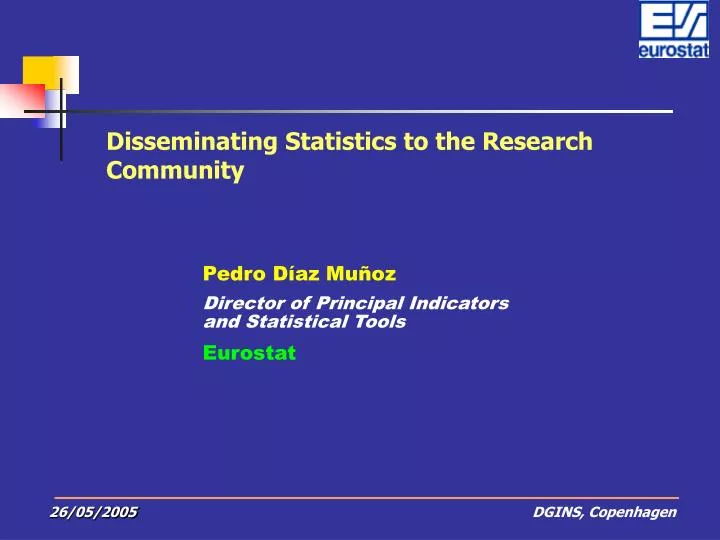 disseminating statistics to the research community