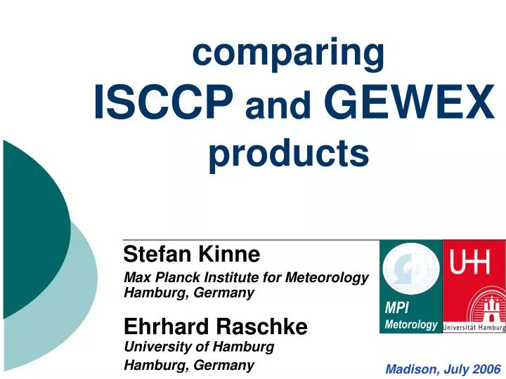 comparing isccp and gewex products