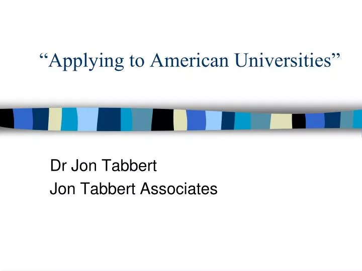 applying to american universities