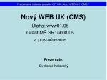 Nový WEB UK ( CMS ) - slide 1