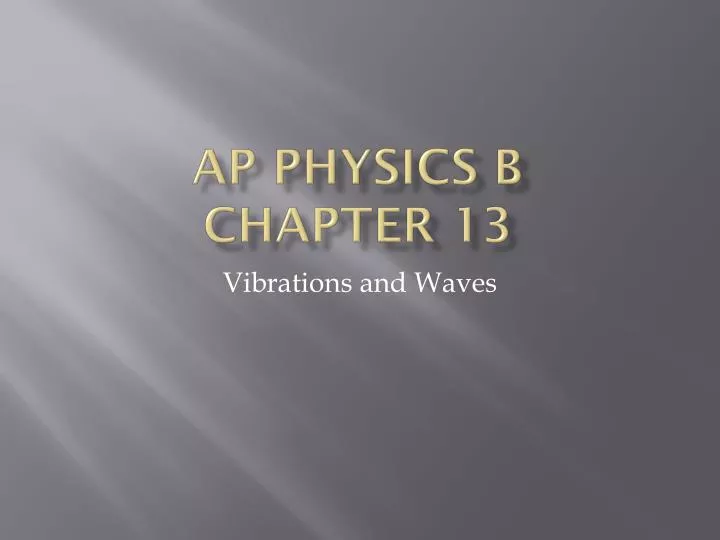 ap physics b chapter 13