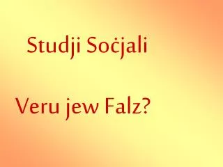 Studji So ċ jali