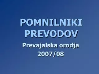 pomnilniki prevodov
