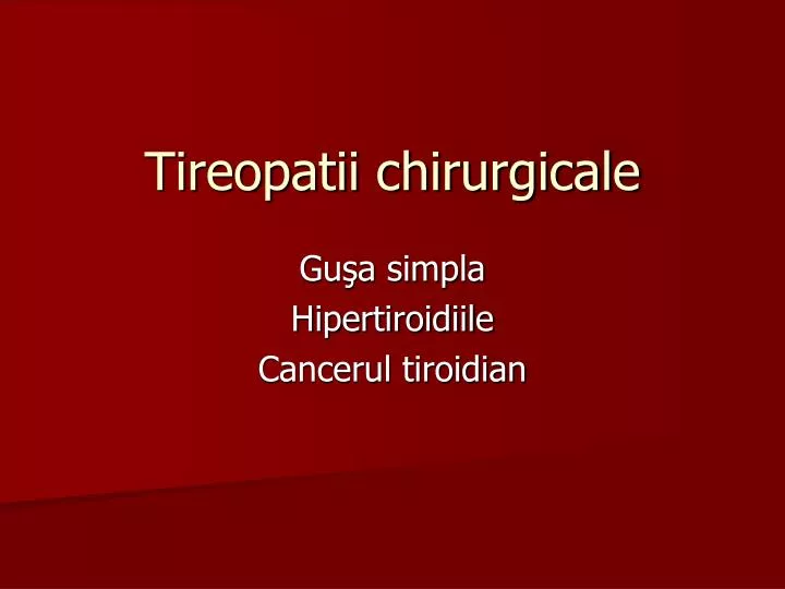 tireopatii chirurgicale