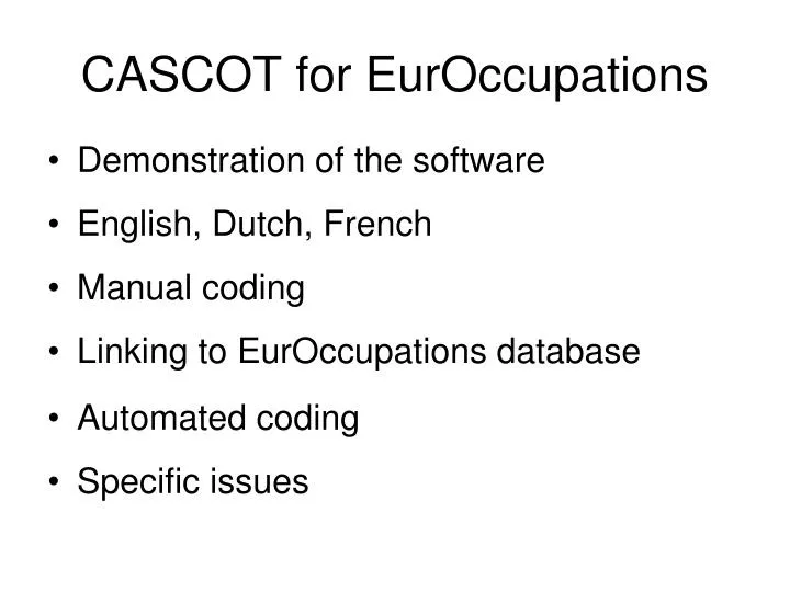 cascot for euroccupations